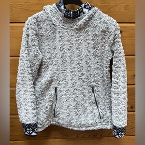 WOOLY BULLY Cozy Gray Textured Women's Hooded Sweater